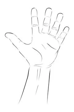 Five gesture simple vector hand draw sketch doodle man hand Stock Illustration