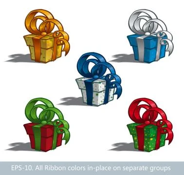 Five gift boxes Stock Illustration