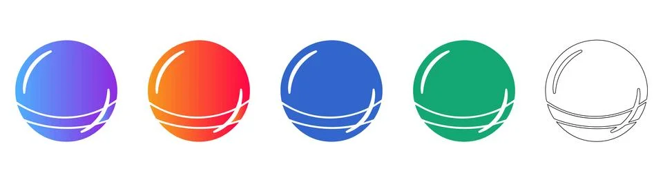 Five Globe or Sphere Abstract Icons Stock Illustration