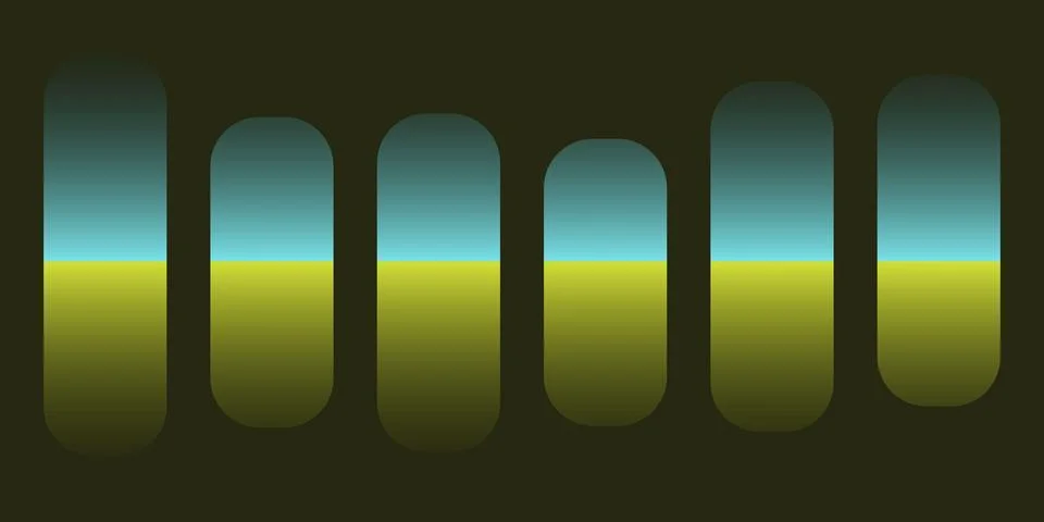 Five glowing vertical gradient light beams Stock Illustration