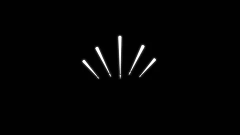 Five glowing white rays expand upward in a curved arrangement loading or signal Stock Footage 340575104