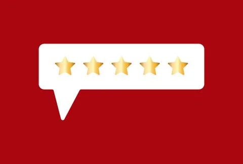 Five gold star rating vector in flat Stock Illustration