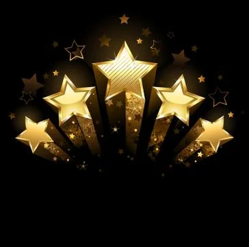 Five gold stars Stock Illustration