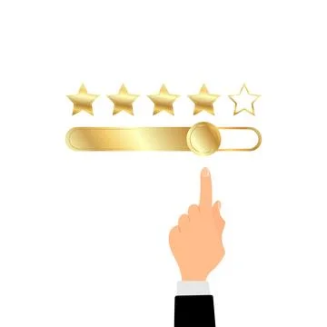 Five gold stars. Illustrazione stock
