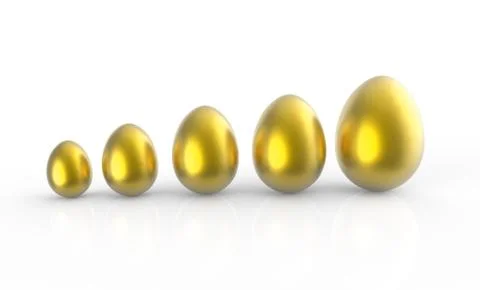 Five golden eggs 스톡 일러스트