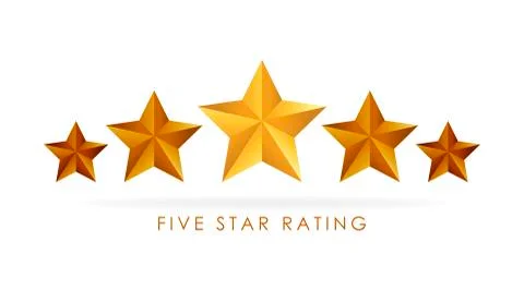 Five golden rating star vector illustration in white background 库存插图