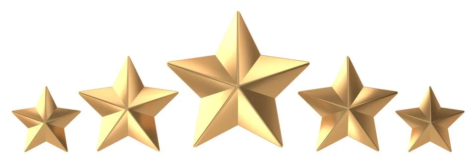 Five golden star 3D Stock Illustration