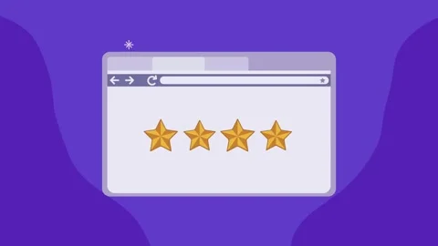 Five golden stars appearing in web browser for online customer review ratin.. 動画素材 338424738