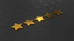 Gold stars. Rating 2 gold stars 4k anima, Stock Video