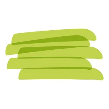 Five green brushstrokes creating abstract horizontal shape 스톡 일러스트