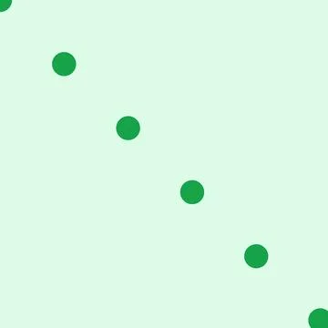 Five green dots on white background Stock Illustration