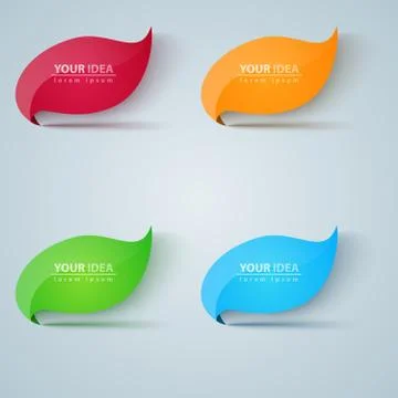 Five green leaf illustration. Stock Illustration