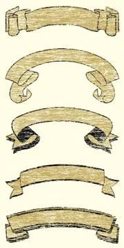 Five grunge ribbons Illustration