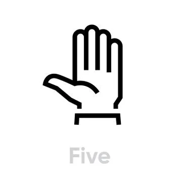 Five hand gesture icon. Editable line vector. 스톡 일러스트