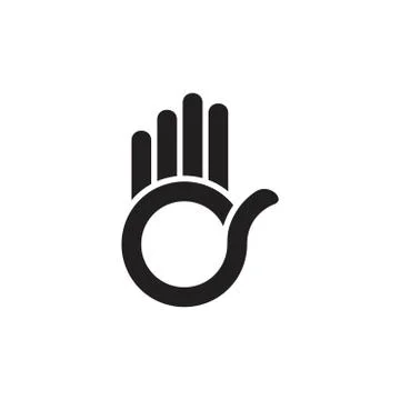Five hand palm geometric line logo vector Stock Illustration