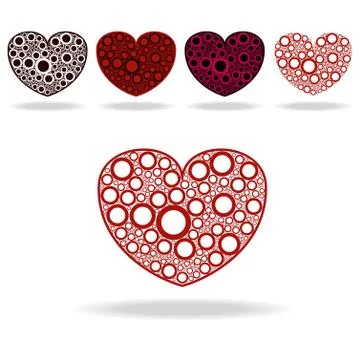 Five hearts Stock Illustration