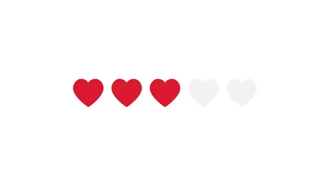 Five hearts rating animation Stock Footage 286737284