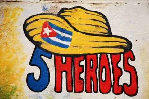 Five Heroes Cuba Stock Photos