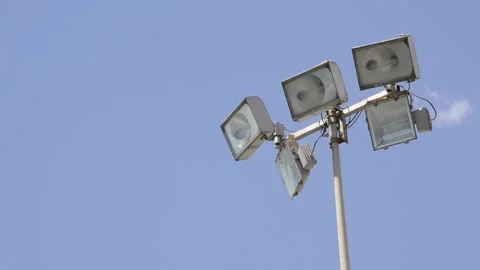 Five high intensity spotlights to illuminate a stadium Soccer stadium 库存影片 153271328