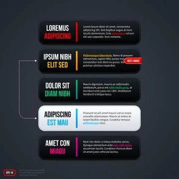 Five horizontal options for web. EPS 10 Stock Illustration