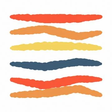 Five horizontal wavy lines in gradient colors abstract design Stock Illustration
