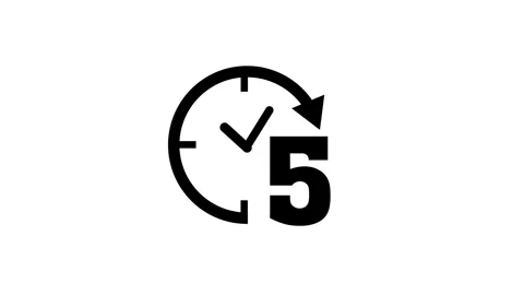 Five hours duration animation clock time schedule countdown motion Stock Footage 330540334