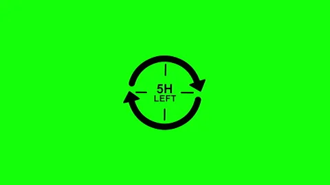 Five Hours Left Countdown Timer Animation on Green Screen Vídeos de archivo 334356739