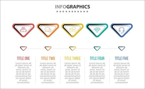Five Infographic Timeline Stock Illustration