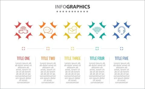 Five Infographic Timeline Stock Illustration