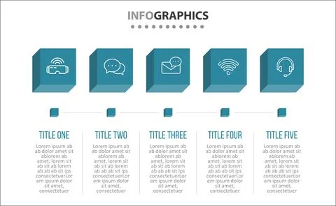 Five Infographic Timeline Stock Illustration
