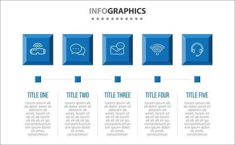 Five Infographic Timeline Stock Illustration