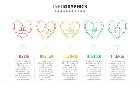 Five Infographic Timeline Stock Illustration