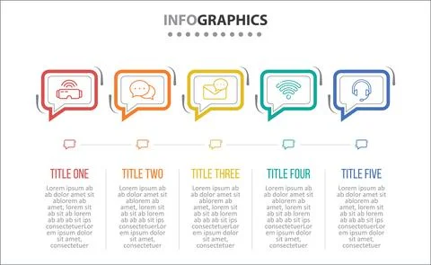 Five Infographic Timeline Stock Illustration
