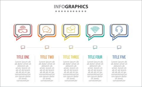 Five Infographic Timeline Stock Illustration