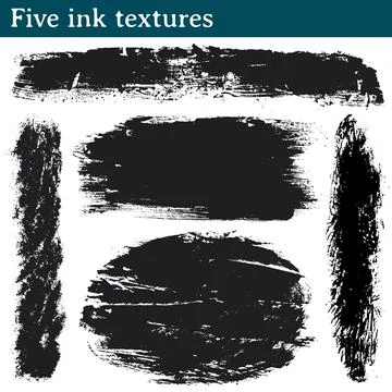 Five ink textures Stock Illustration