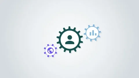 Five Interlocking Metallic Gears Rotating in Synergy Representing Corporate.. Stock Footage 344033348