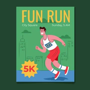 Five Kilometer Fun Run Poster Illustrazione stock