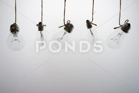 Five lamps on a white background Stock Photos