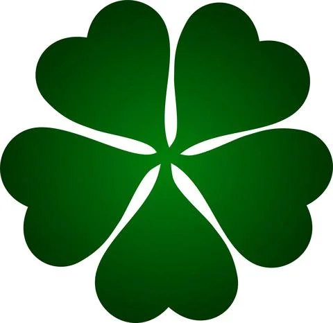Five leaf clover. clover shape with five leaves on white background Stock Illustration