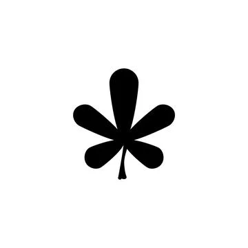 Five Leaf Clover, Lucky Irish Plant. Flat Vector Icon illustration. Simple bl Stock Illustration