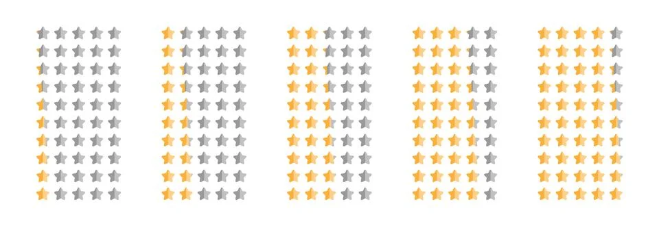Five-Level Star Rating Vector Illustration Stockillustratie