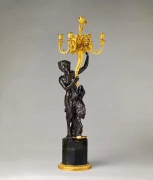 Five-light candelabrum (one of a pair) ca. 1785 derives from a model by Clo.. Stock Photos