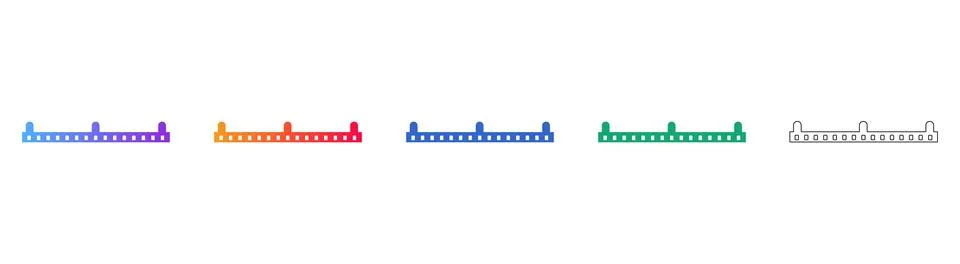 Five Linear Sensor or Switch Icons in Gradient Styles Stock Illustration