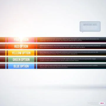 Five long options on white background. EPS10 Stock Illustration