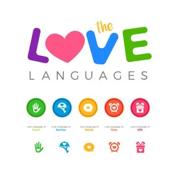 Five Love language. Vector Illustration Stock Illustration