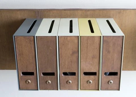 Five mailboxes Stock Photos