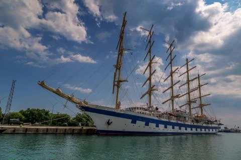 Five mast sailing ship Foto stock