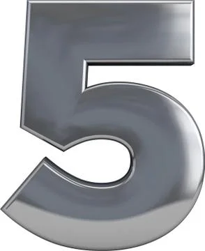 Five - metal number 5 Stock Illustration