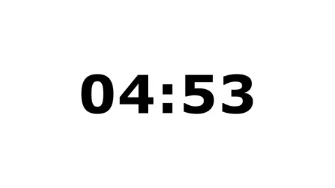 Five minute countdown black numbers on white screen motion graphics. Video stock 337520363