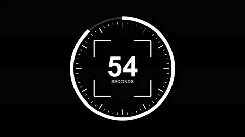 Five minute digital countdown timer on black background Видео 345204724